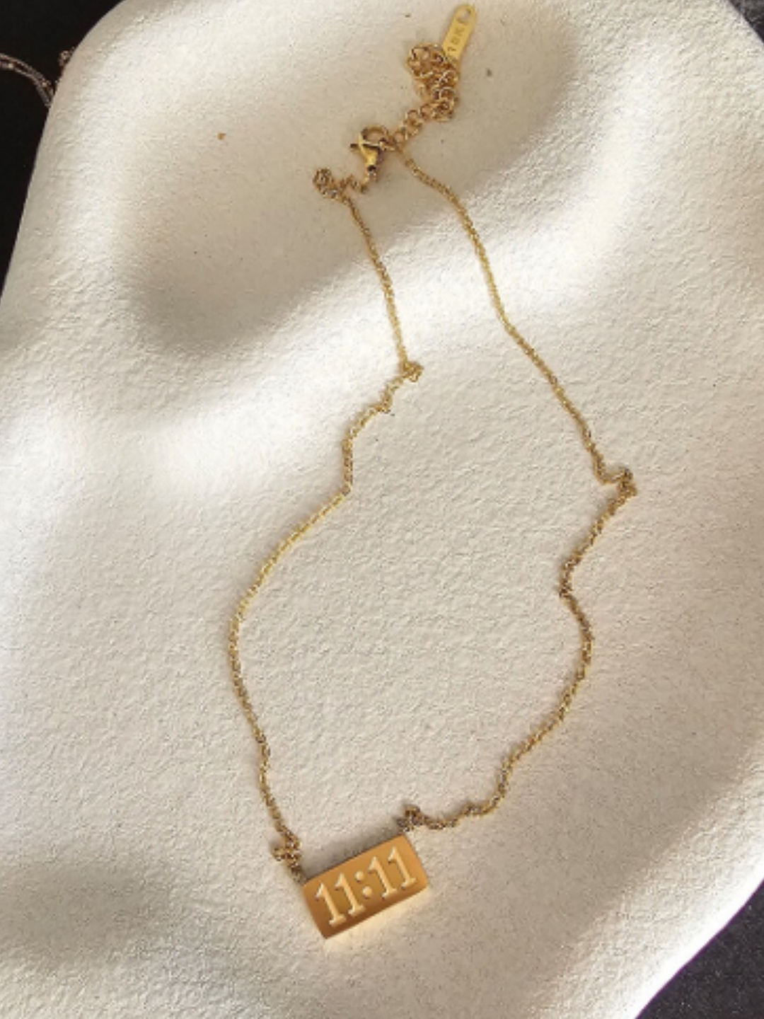 

SUBHAGALANKAR 18KT Gold-Plated Stainless Steel 11:11 Angle Number Necklace