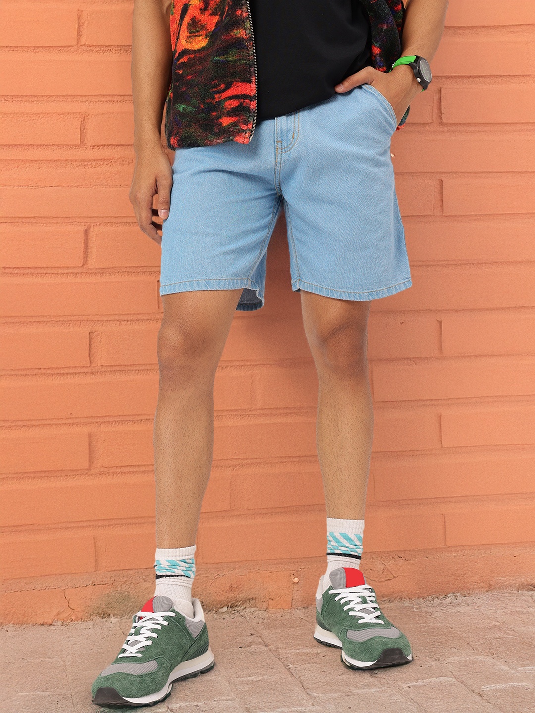 

Kook N Keech Men Casual-Chic Cotton Denim Shorts, Blue
