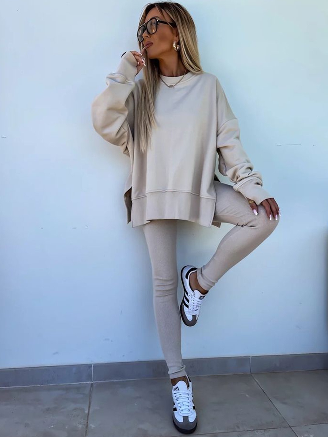 

LULU & SKY Top With Leggings Co-Ords, Beige
