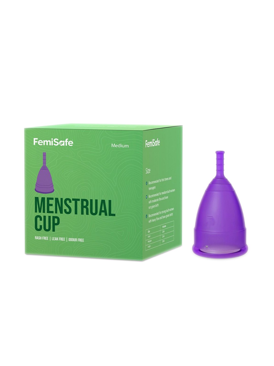 

FEMISAFE Leakproof & Reusable Menstrual Cup - Medium, Purple