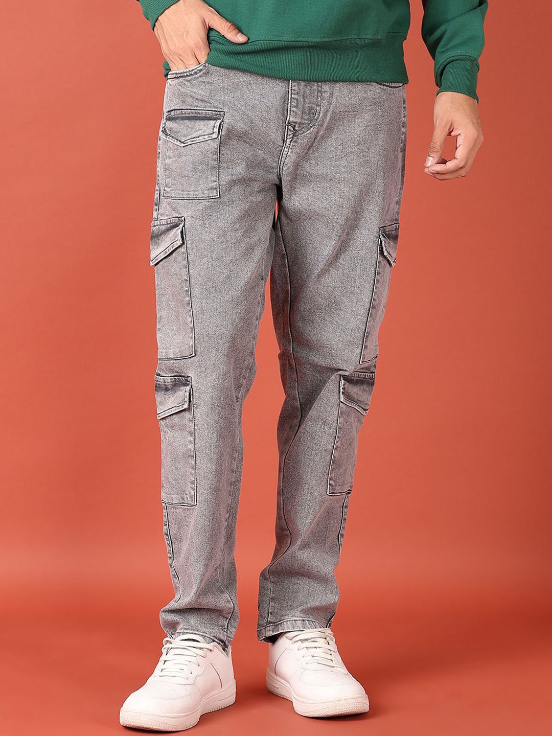 

V-Mart Men Light Fade Regular Fit Mid-Rise Jeans, Grey