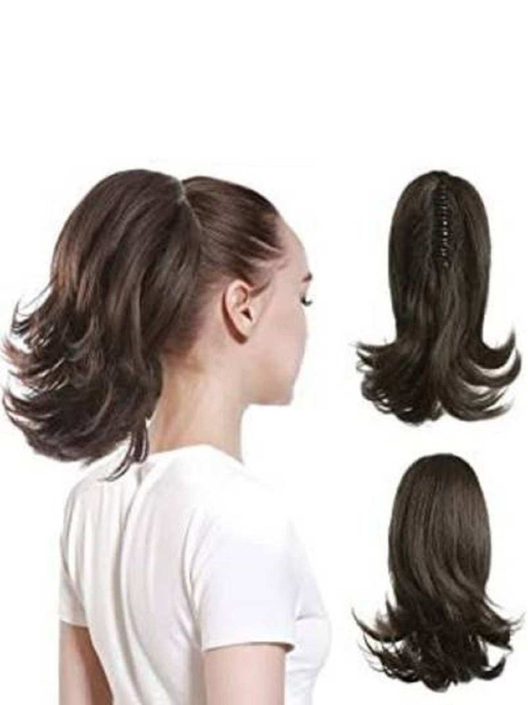 

HAVEREAM Clip-In Wavy Ponytail Hair Extension - Brown - 15 Inch