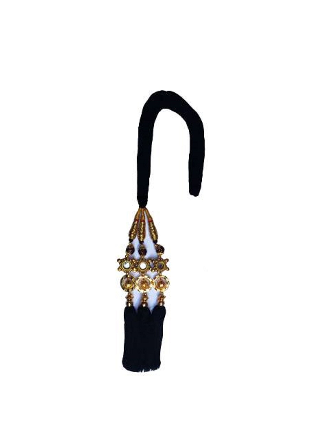 

HAVEREAM Embellished Punjabi Parranda Tassel Accessory, Black