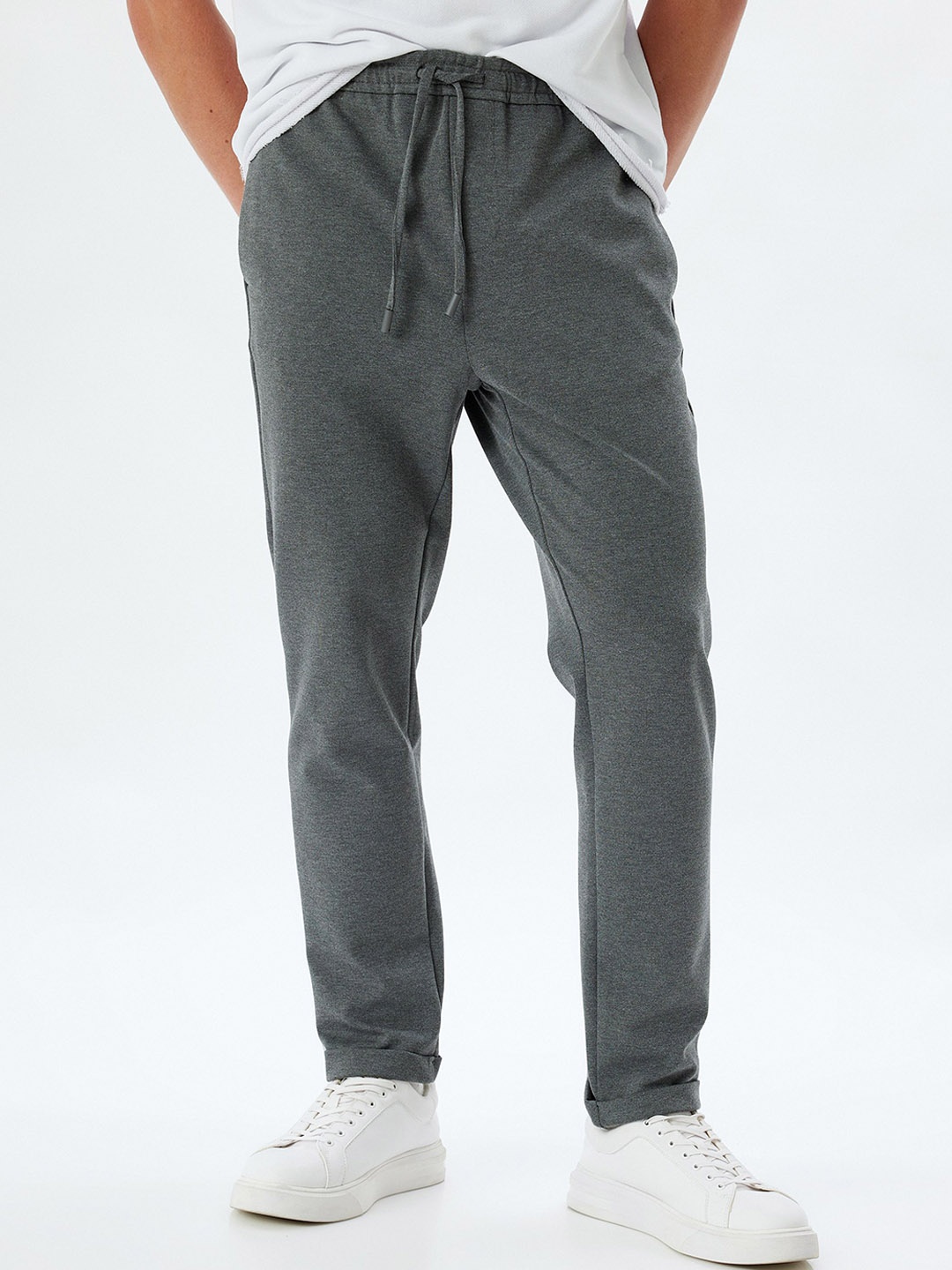 

Koton Men Mid-Rise Trousers, Grey