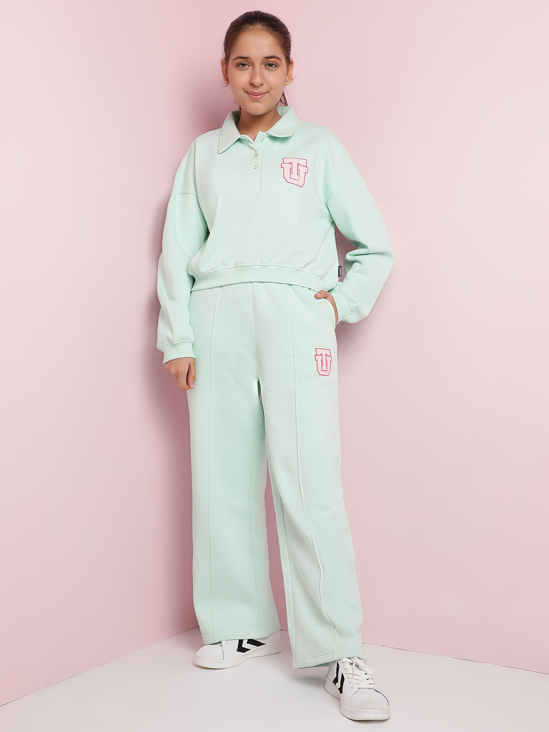

Lil Tomatoes Girls Polo Collar Tracksuits, Green