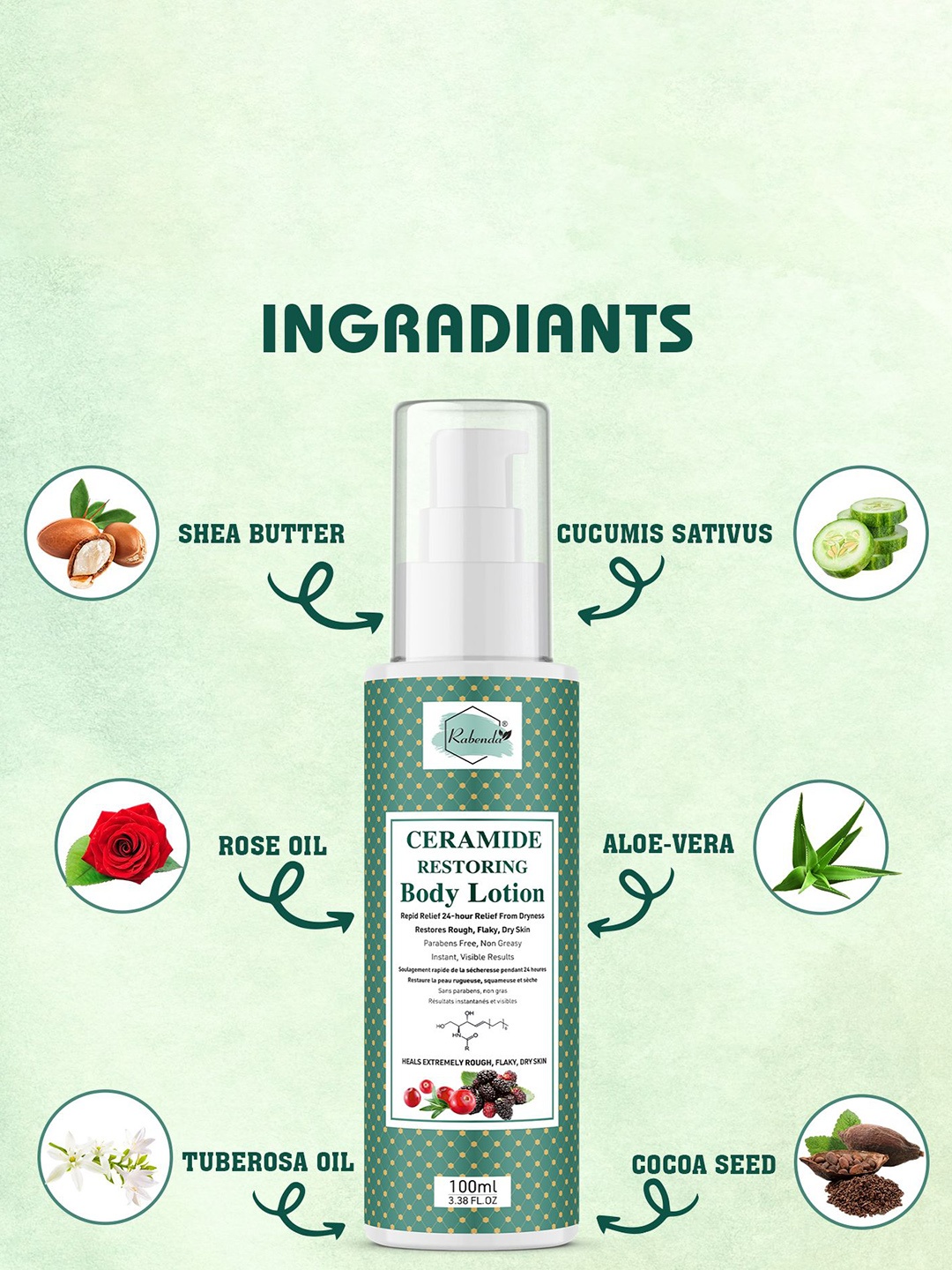 

Rabenda Ceramide Restore Body Lotion - 100 ml, Green