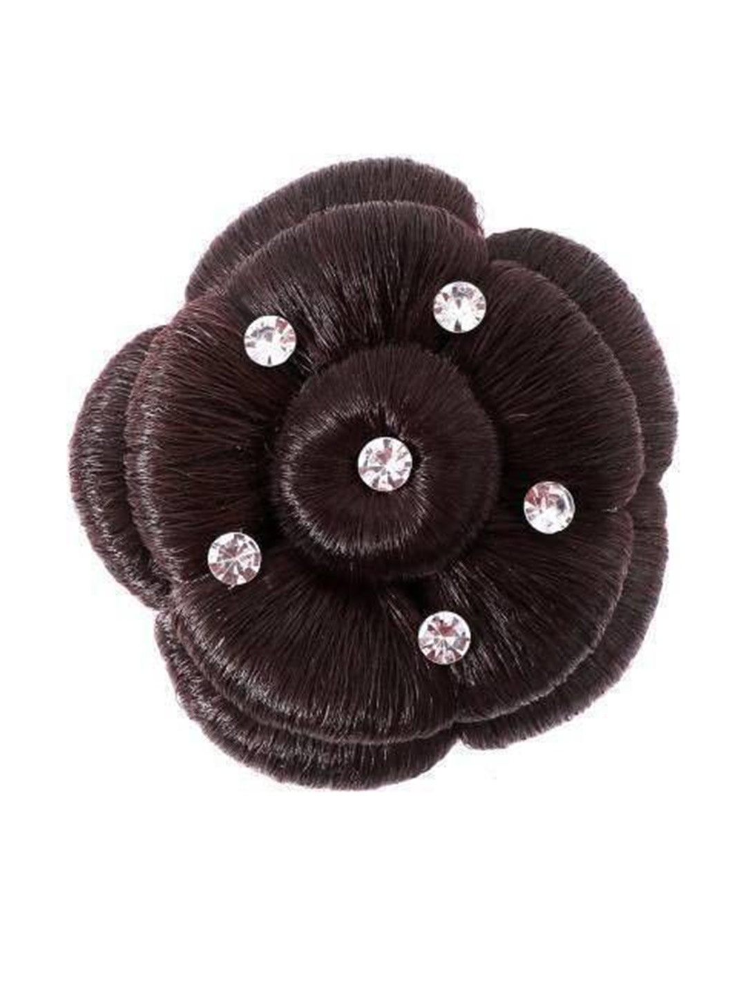 

HAVEREAM Clip-In Bun Stone Studded Highlighted Hair Extension - Brown - 15 Inch