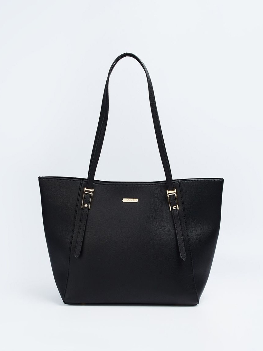 

CODE by Lifestyle Solid Oversized Structured Shoulder Bag, Black