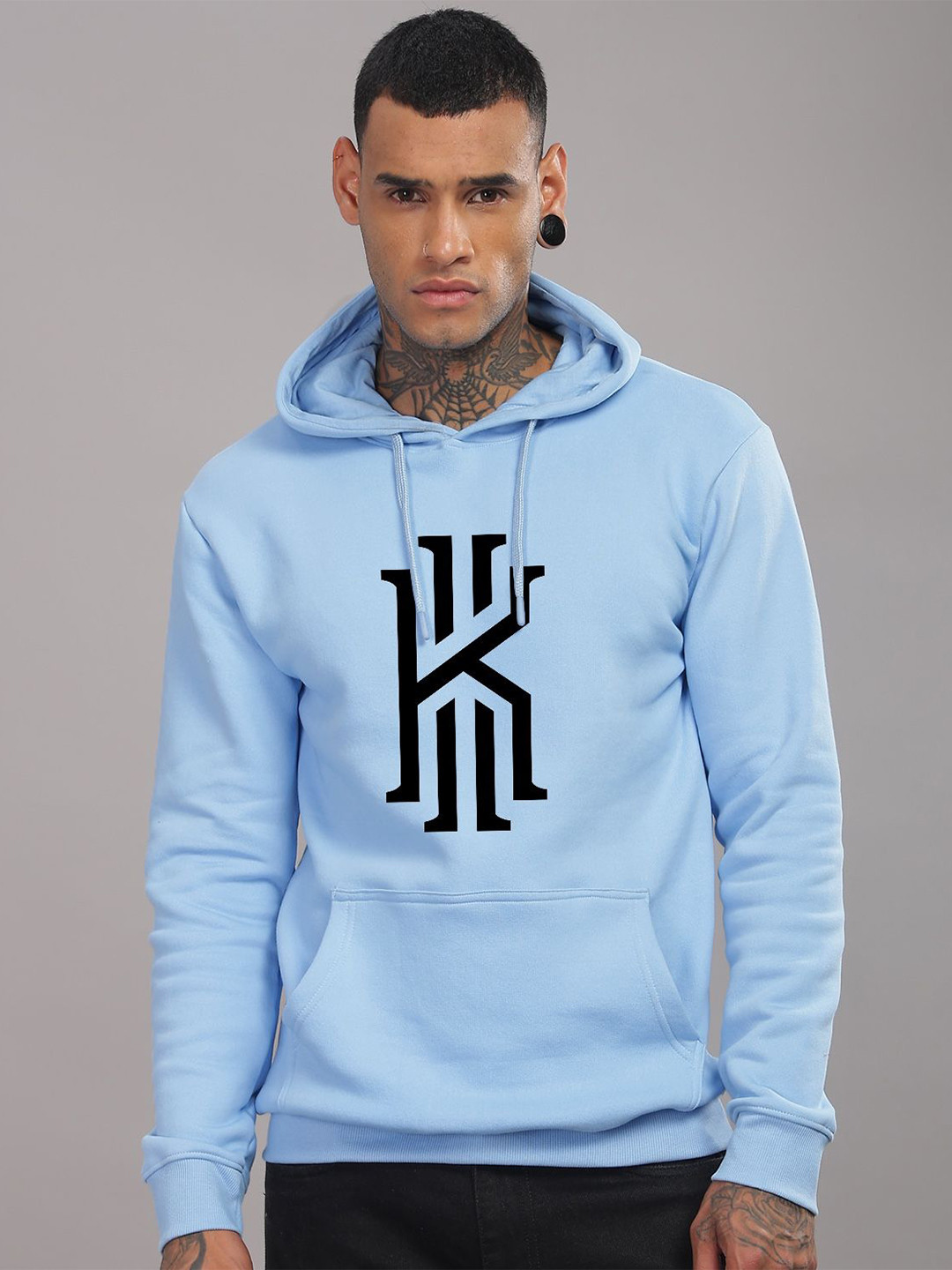 

ADRO Men Graphic Printed Hood Cotton Pullover Sweatshirt, Blue