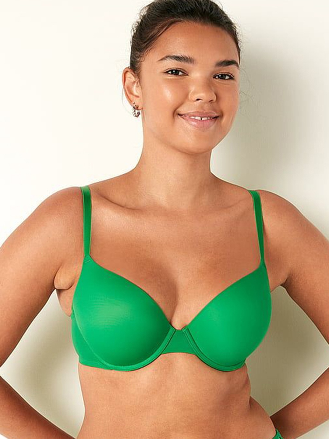 

Victoria's Secret Solid Medium Coverage Underwired Heavily Padded Bra, Green