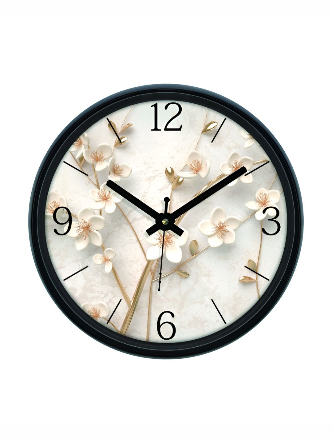 

RANDOM Printed Round Shaped Sweep Silent Movement Contemporary Wall Clock, White