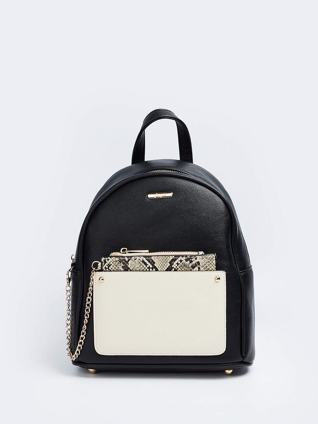 

Ginger by Lifestyle Women Colourblocked Backpacks Bag, Black