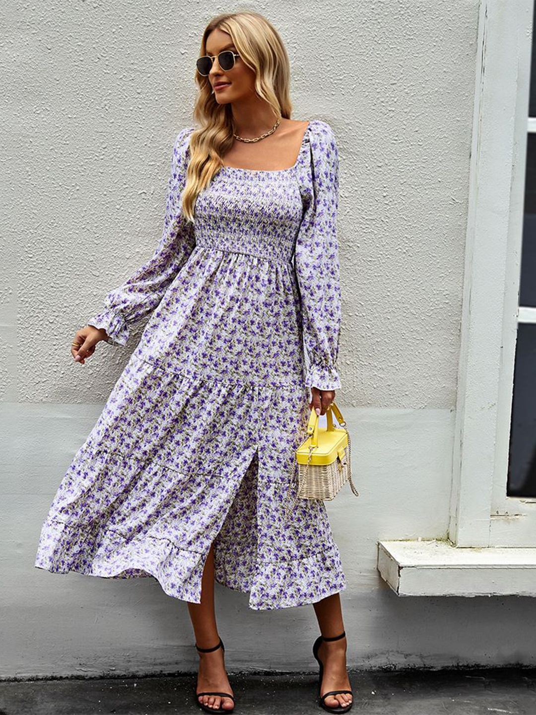 

StyleCast Floral Printed Fit & Flare Midi Dress, Purple