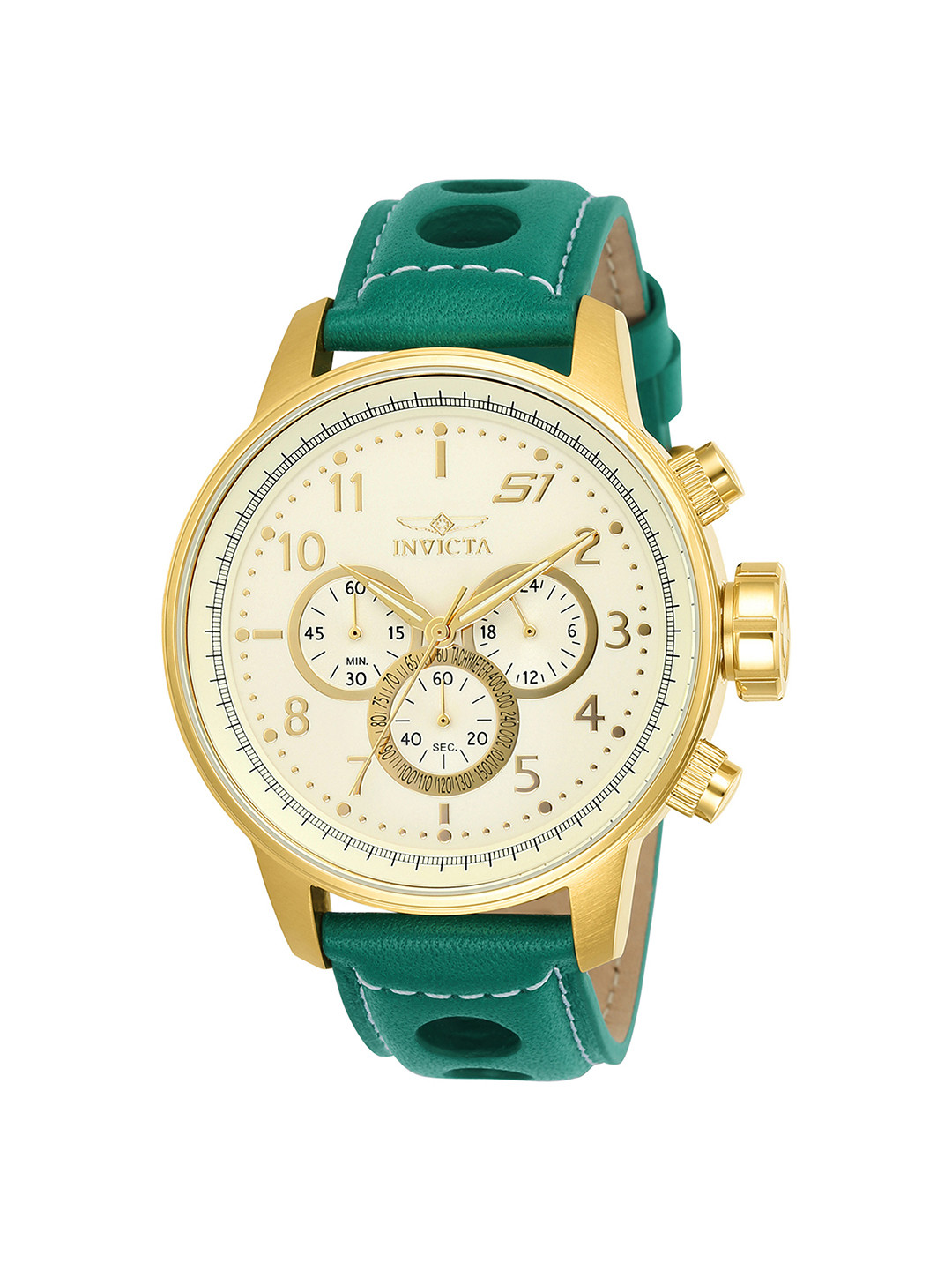 

Invicta Men Dial & Leather Straps Analogue Watch 24085, Green