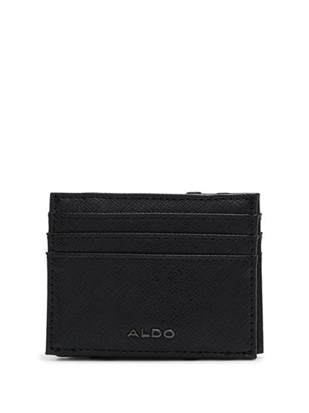 

ALDO Men Textured Card Holder Wallets, Black