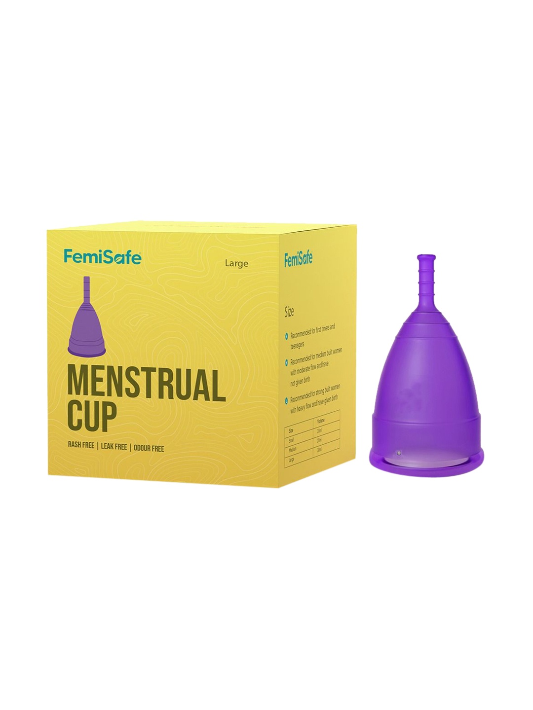 

FEMISAFE Leakproof & Reusable Menstrual Cup - Large, Purple