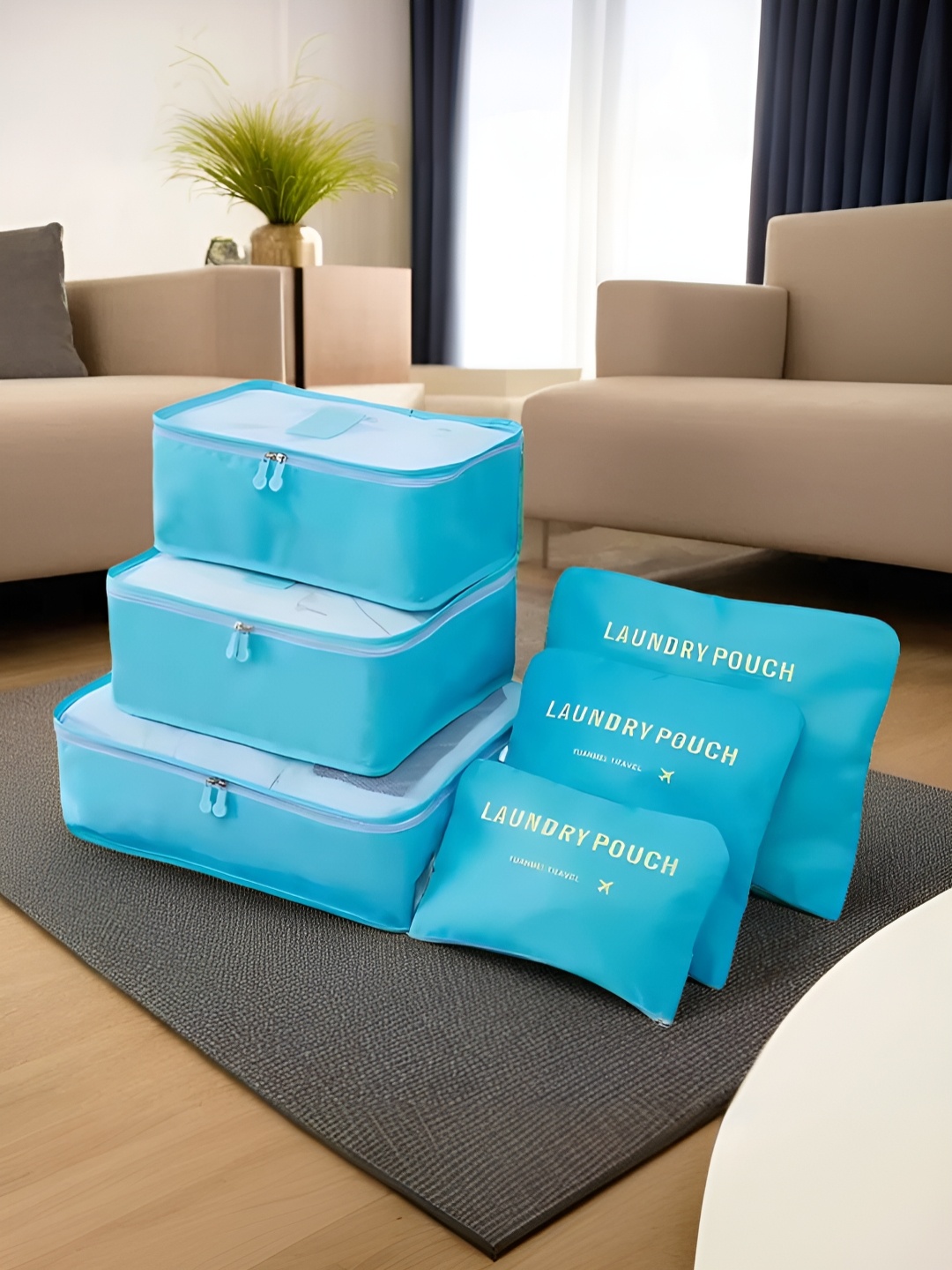 

UMAI Blue 6 Pieces Foldable Travel Organisers