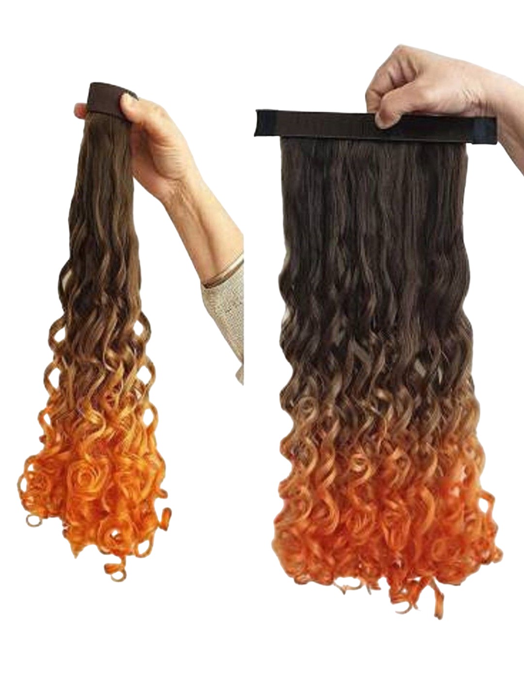 

HAVEREAM Tape-In Ponytail Wavy Locks Hair Extension - Ombre - 24 Inch, Black