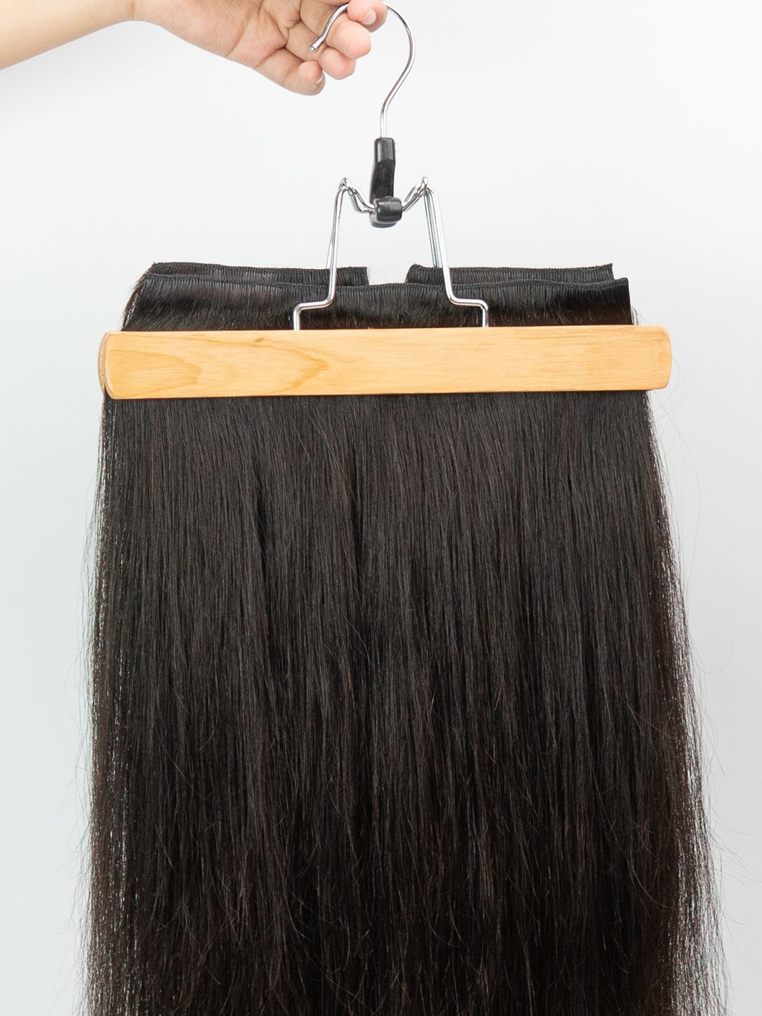 

GEMERIA HAIR Set of 3 Clip-In Straight Locks Hair Extension - Natural Black Brown