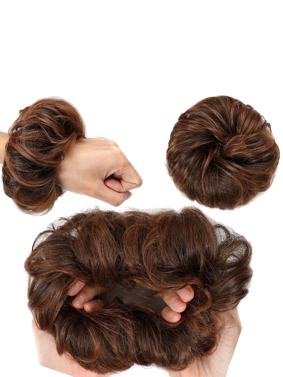 

SHENY Tape In Bun Wavy Hair Extension - Brown - 10 Inch