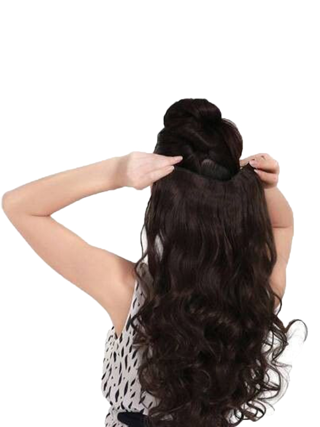 

HAVEREAM Clip-In Curly Topper Hair Extension - Brown - 24 Inch