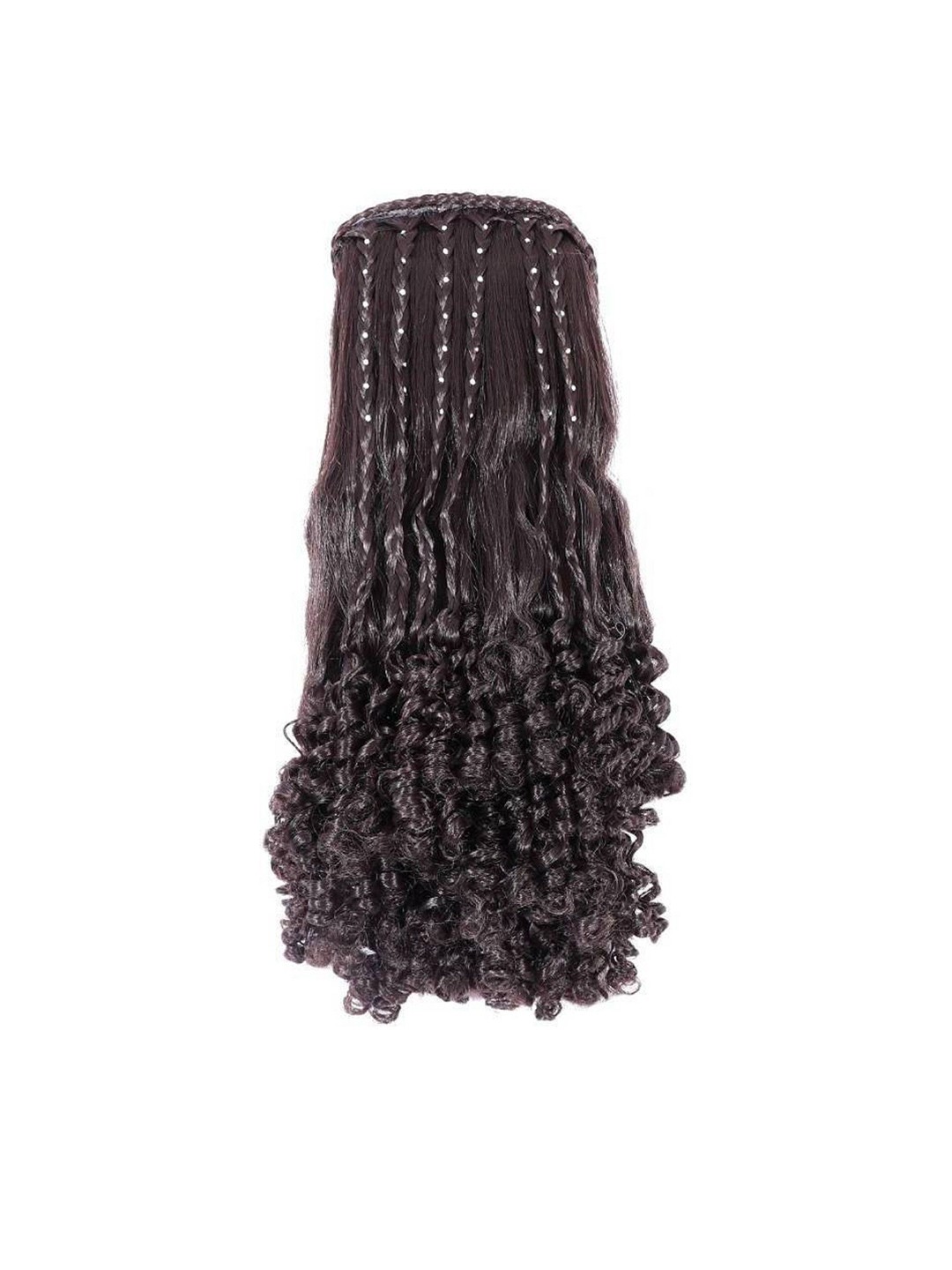 

HAVEREAM Tape-In Beaded Studded Curly Locks Hair Extension - Brown - 22 Inch