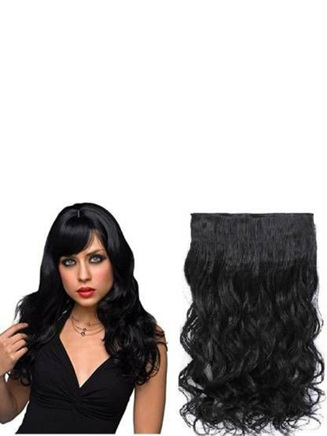 

HAVEREAM Clip-In Waterproof Wavy Locks Hair Extension - Black - 24 Inch