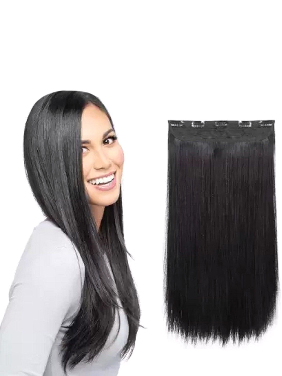 

HAVEREAM Stainless Steel Straight Clip In Ponytail Hair Extension - Black - 24 inch