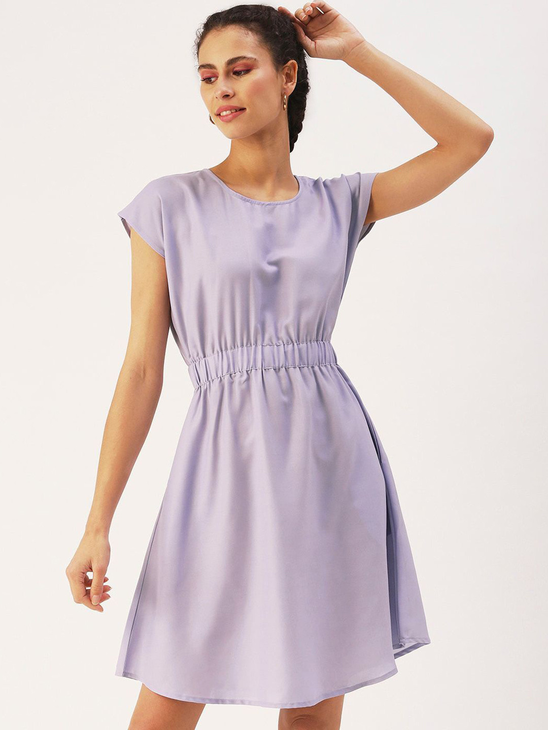 

DressBerry Glam Solid A-Line Dress, Lavender
