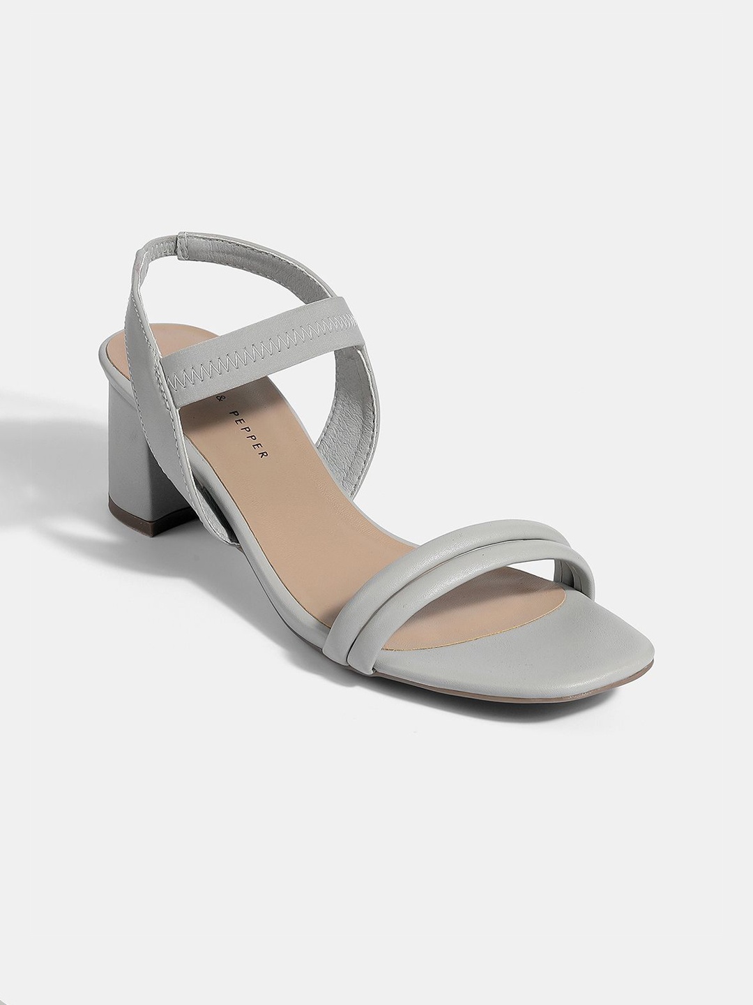 

LEMON & PEPPER Women Solid Sandals with Buckles, Grey