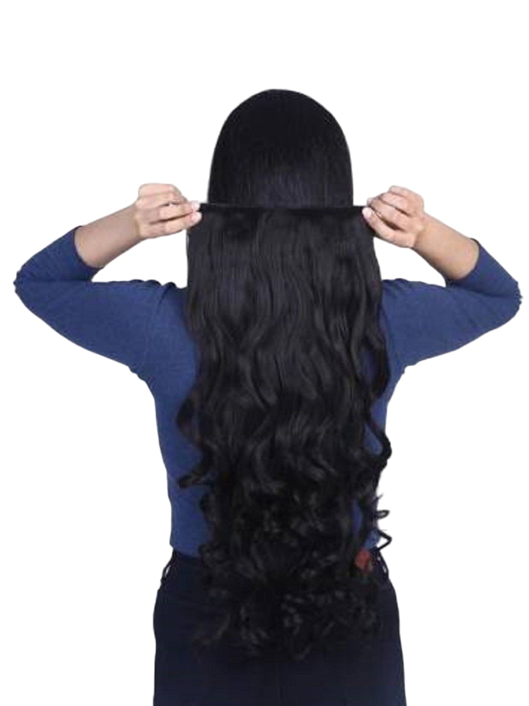 

HAVEREAM Clip-In Wavy Scalp Topper Hair Extension - Black - 27.5 Inch