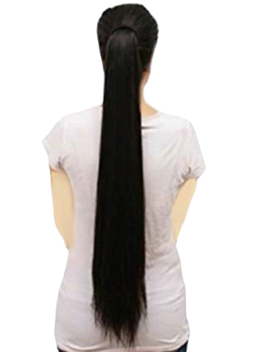 

ABRISH Tape-In Straight Ponytail Hair Extension - Black - 24 Inch