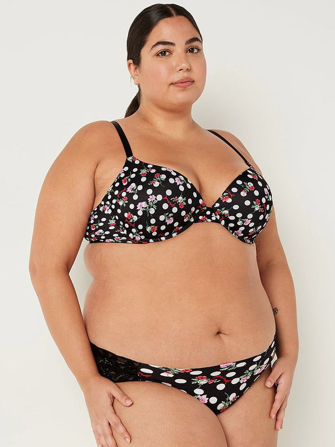 

Victoria's Secret Women PINK No-Show Cheekster Printed Low-Rise Basic Briefs, Black