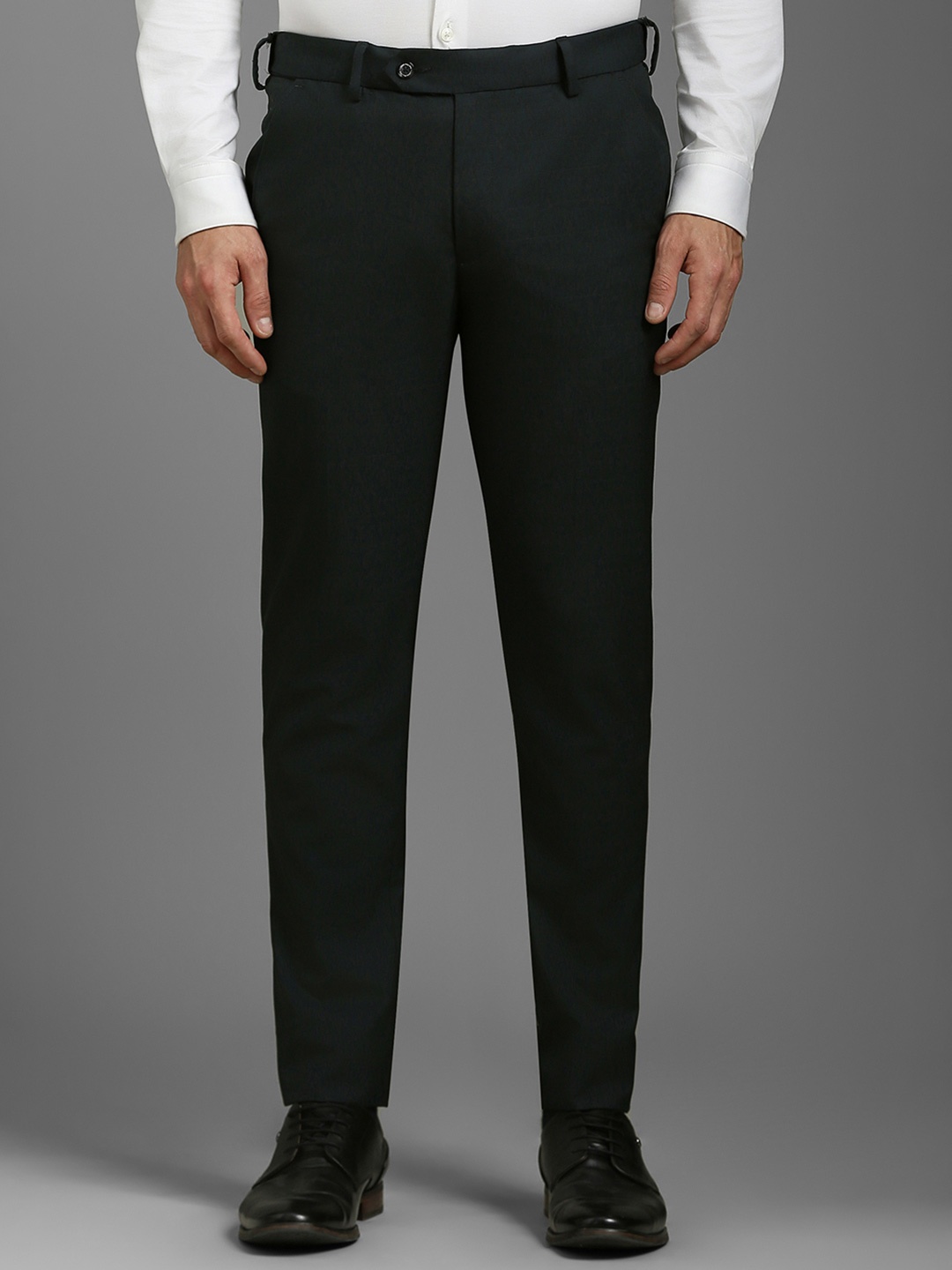 

Louis Philippe Men Checked Slim Fit Formal Trousers, Green