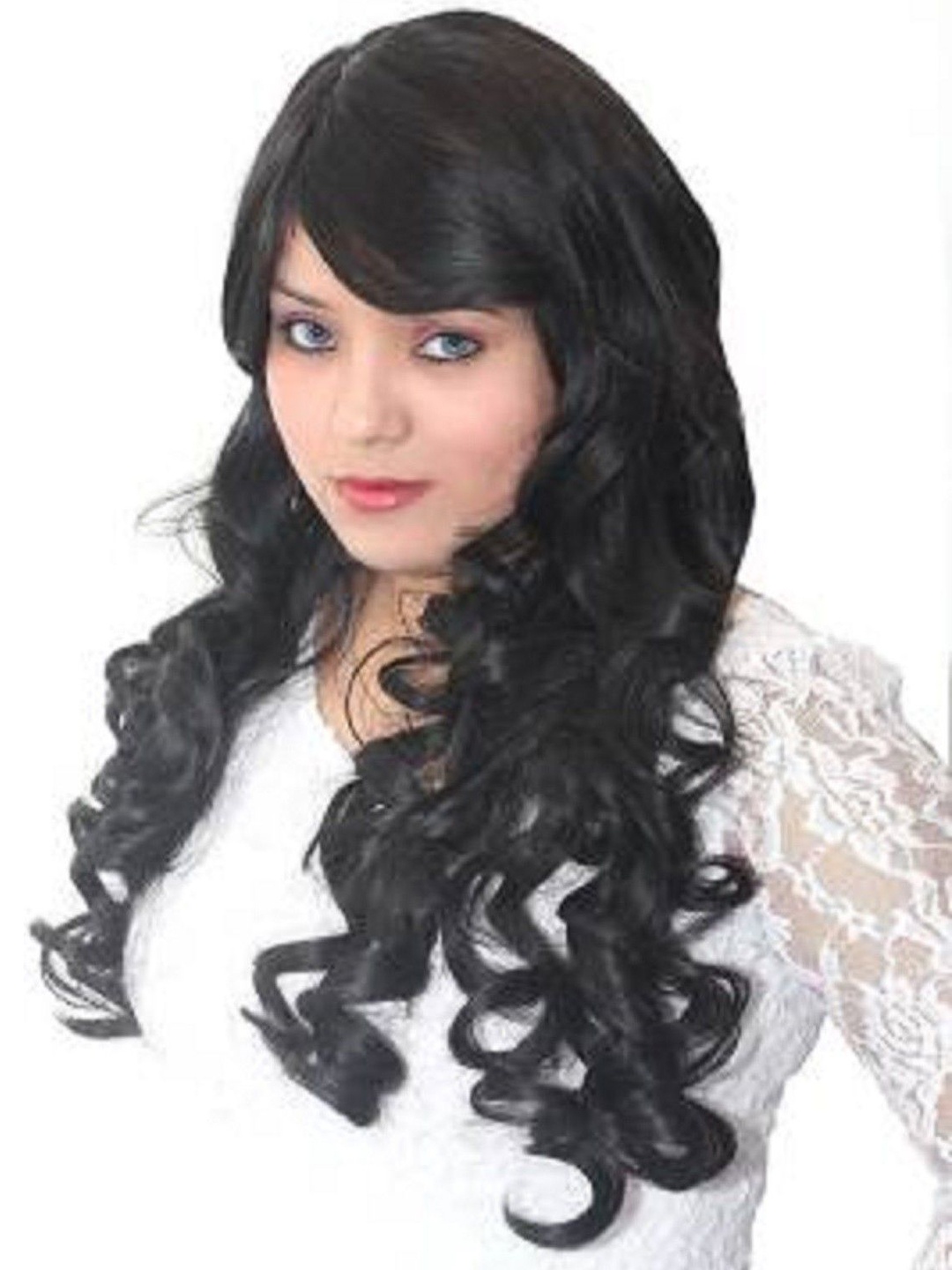 

ABRISH Halo Curly Locks Toupee Hair Extension - Black - 24 Inch