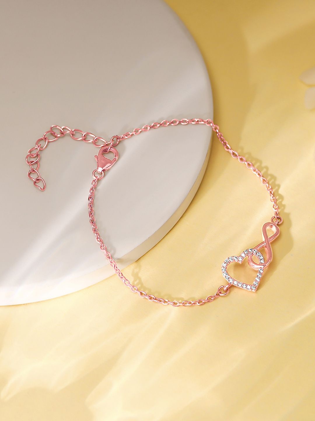

GIVA 925 Sterling Silver Rose Gold-Plated Sparkling Infinity Wraparound Bracelet