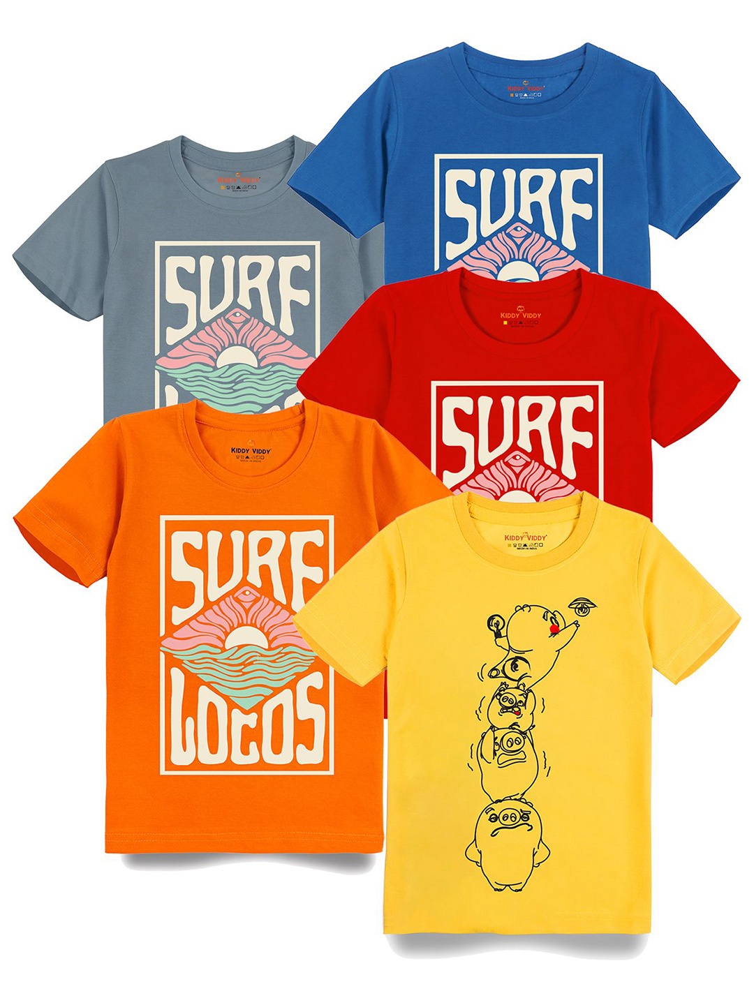 

AUSK Boys 5 Printed Raw Edge T-shirt, Orange
