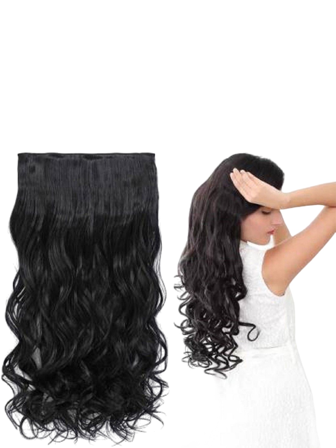 

HAVEREAM Clip-In Waterproof Curly Locks Hair Extension - Black - 24 Inch