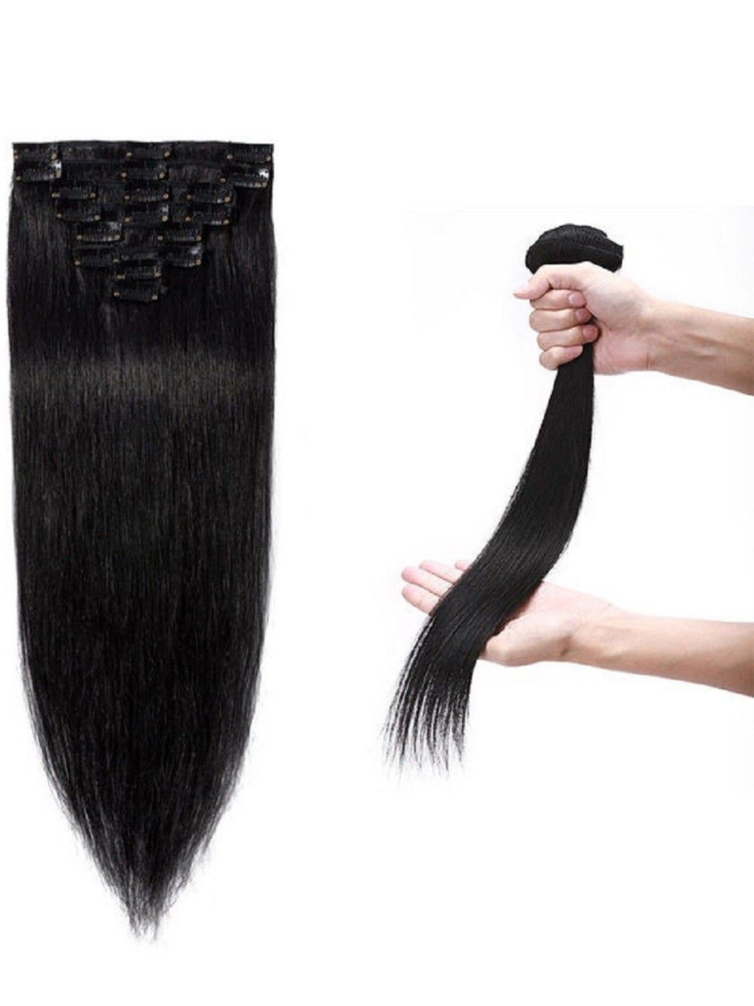 

HAVEREAM Clip In Straight Locks Hair Extension - Black - 24 Inch