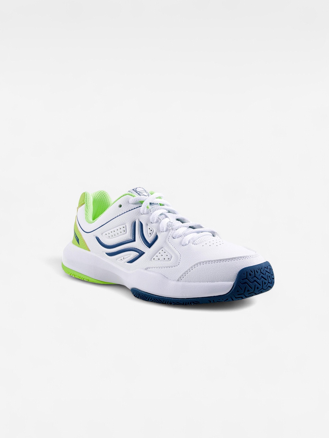 

Artengo By Decathlon Kids White Yellow Beginner Lace-Up Tennis Shoes