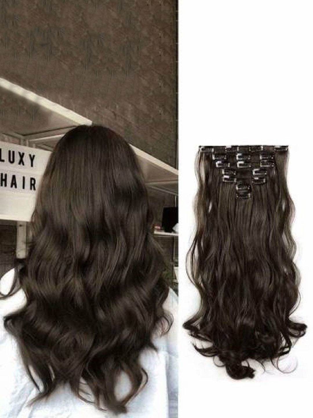 

HAVEREAM Clip In Locks Curly Hair Extension - Black - 24 Inch