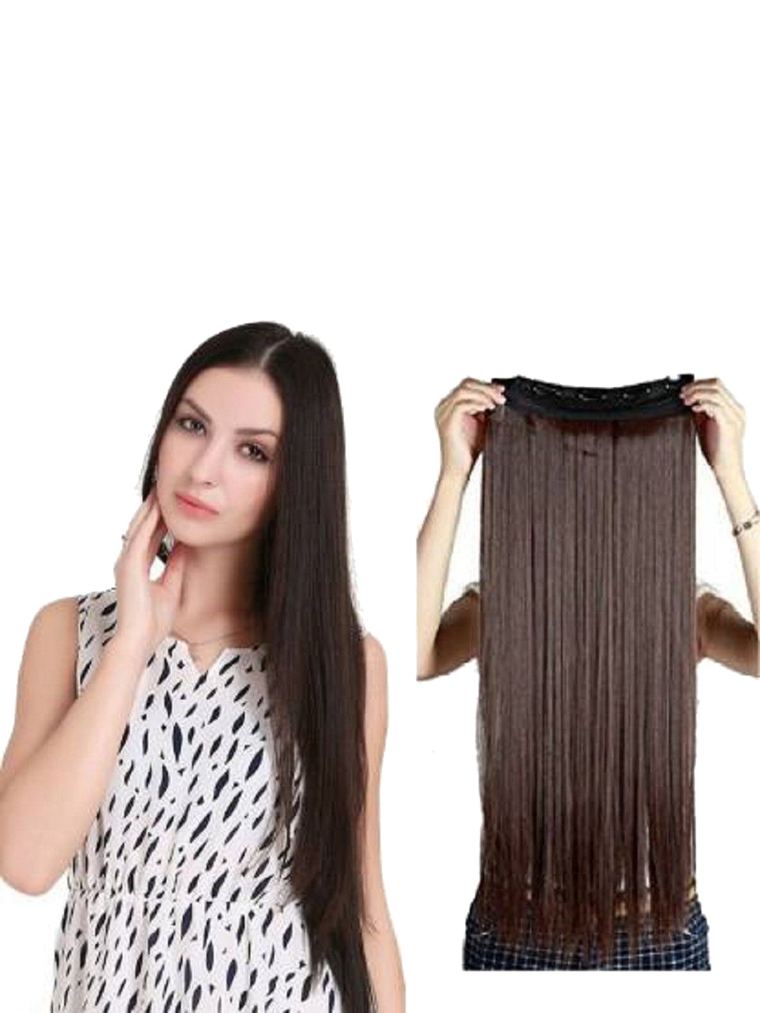 

HAVEREAM Clip-In Straight Ponytail Hair Extension - Brown - 24 inch