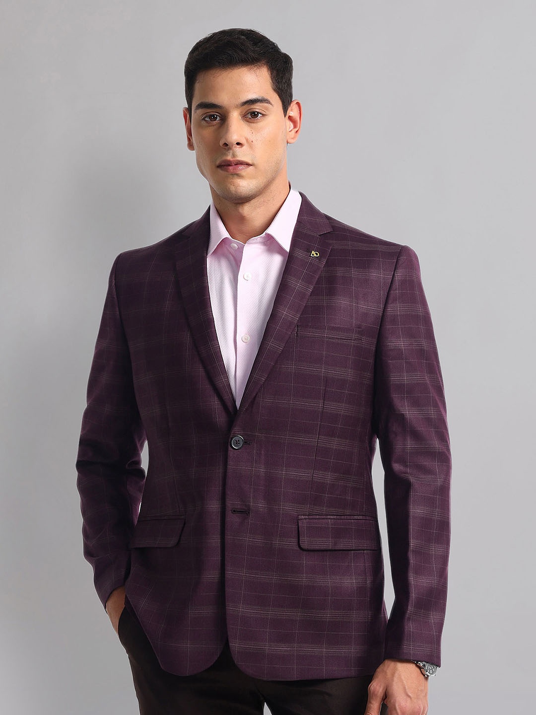 

AD By Arvind Checked Long Sleeve Single Breasted Blazers, Red