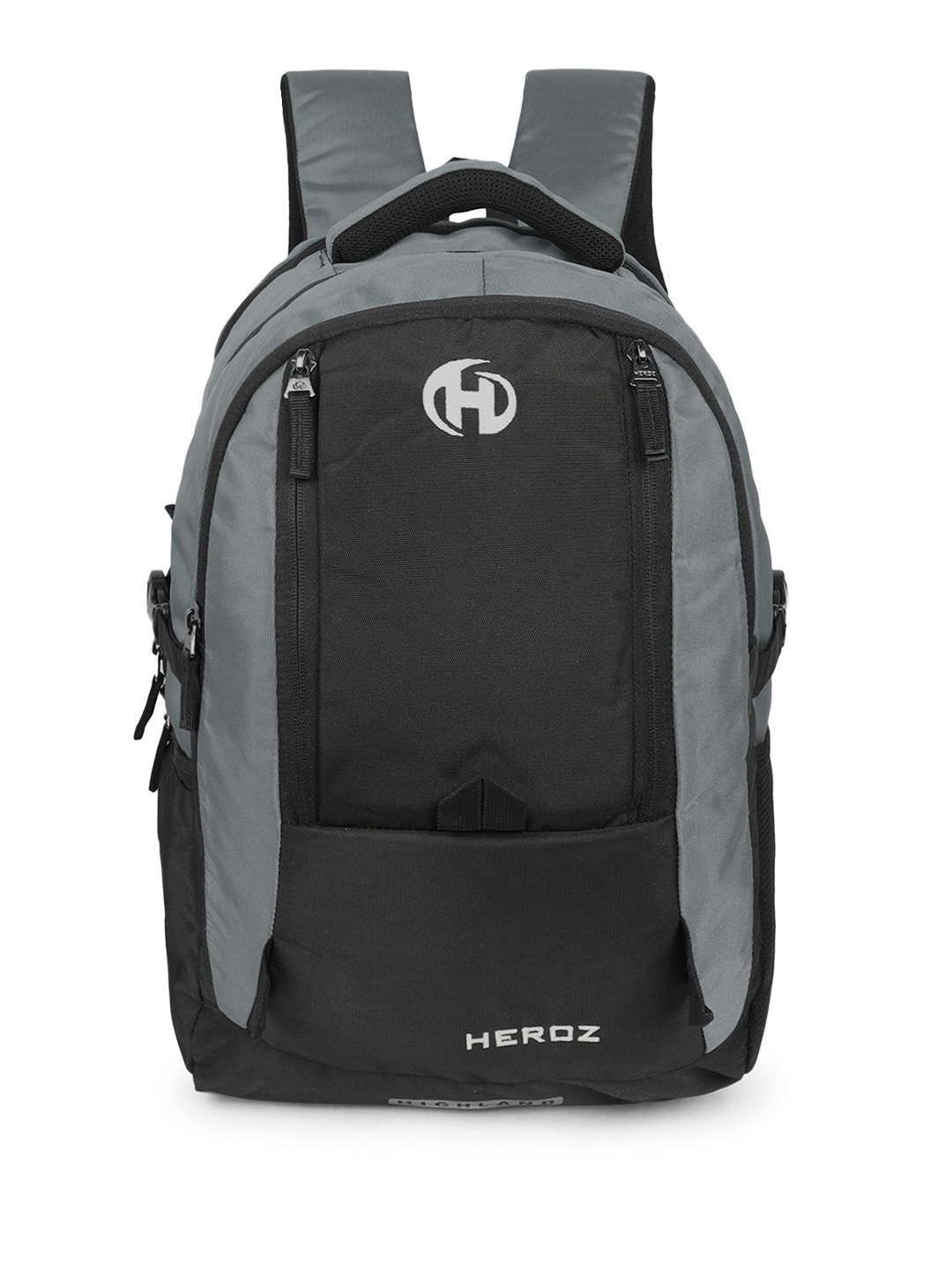 

HEROZ Up To 18 Inch Brand Logo Colourblocked Backpacks, Grey