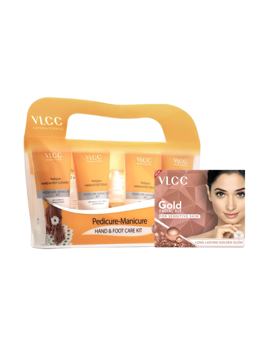 

VLCC Gold Facial Kit for Sensitive Skin With Pedicure Manicure Kit, Orange