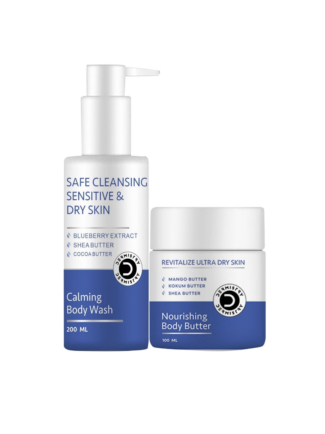 

DERMISTRY Set Of 2 Safe Cleansing Calming Body Wash with Nourishing Body Butter, White