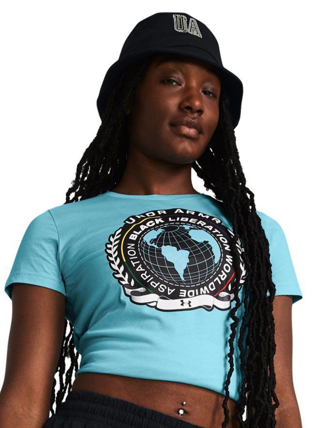 

UNDER ARMOUR W BHM SS Graphic Printed Relaxed Fit T-Shirt, Blue