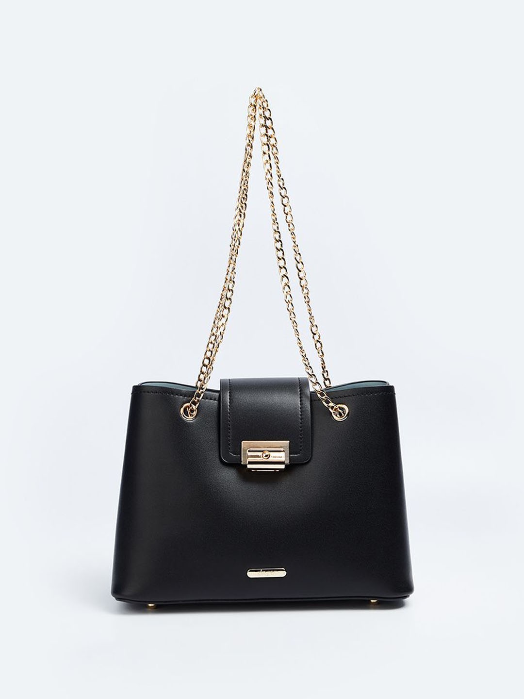 

Ginger by Lifestyle Solid Structured Shoulder Bag, Black