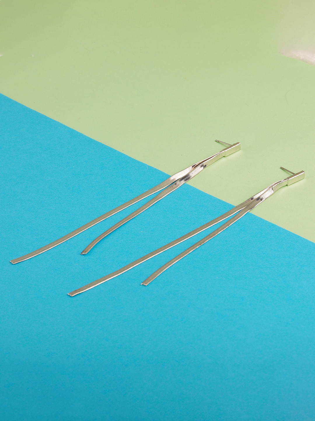 

Silver Shine Silver Plated Contemporary Drop Earrings