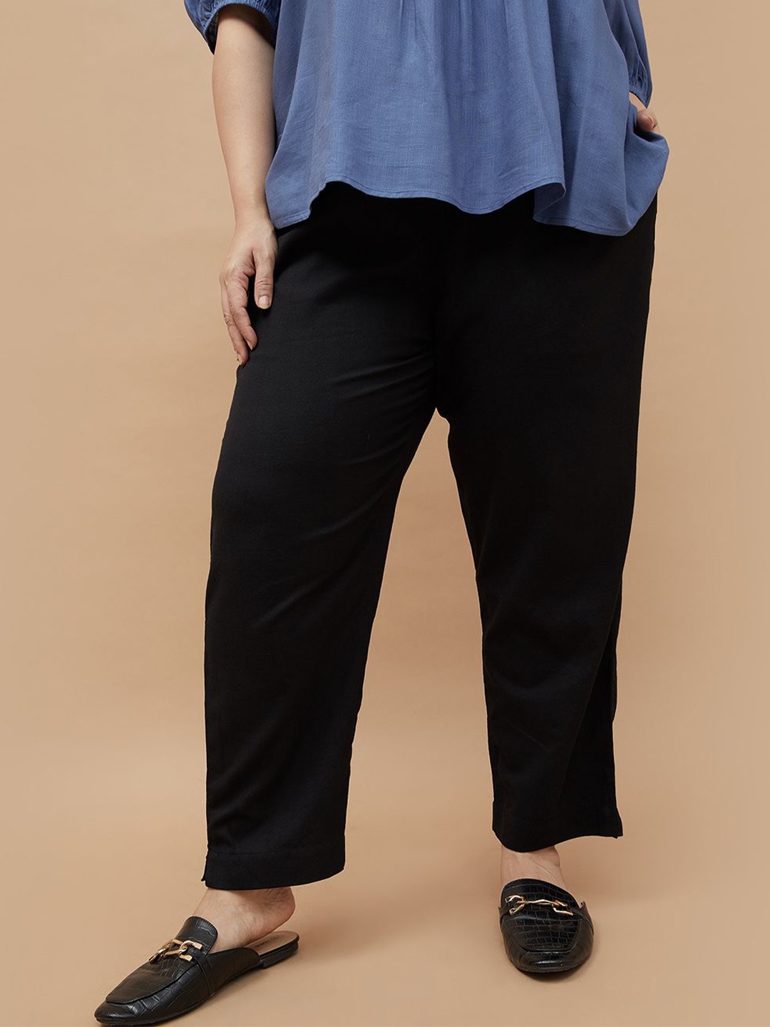 

Moiree by Lifestyle Women Plus Size Palazzos, Black